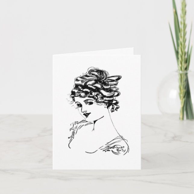 Art Nouveau 1917 Fine Art Print Note Card Dankeskarte (Vorderseite)