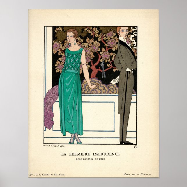 Art Nouveau 1920 Illustration von George Barbier Poster (Vorne)