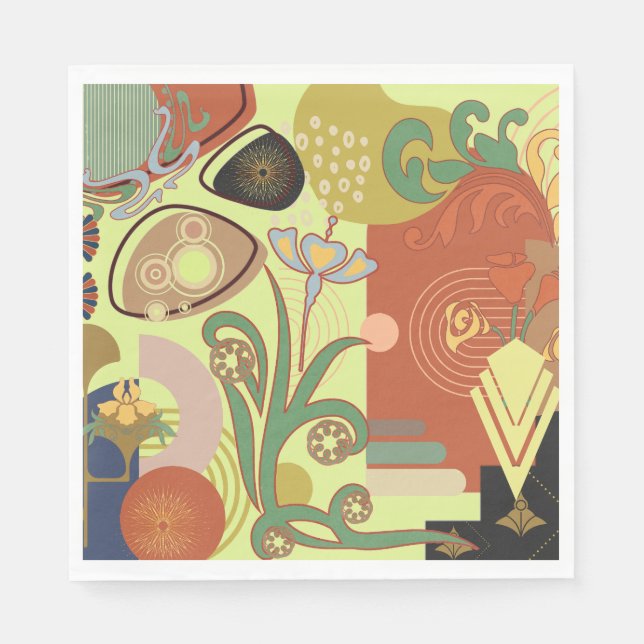 Art Nouveau Abstrakt Serviette (Vorderseite)
