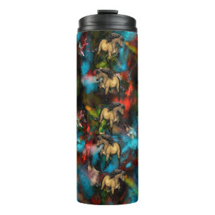 Art Nouveau Abstrakter Isländischer Pony Thermosbecher
