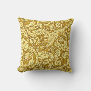 Art Nouveau Acanthus Blätter & Blume, Mustard Gol Kissen
