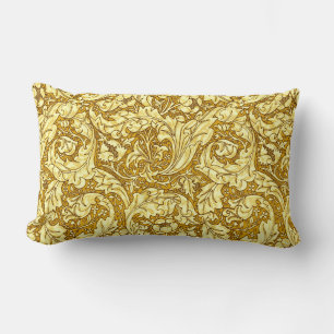 Art Nouveau Acanthus Blätter & Blume, Mustard Gol Lendenkissen
