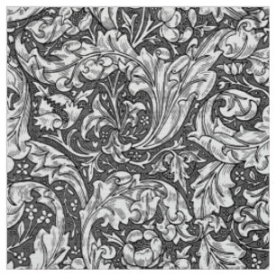 Art Nouveau Acanthus Blätter und Blume, Grau Stoff