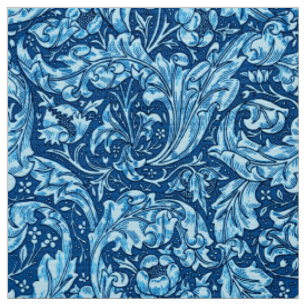 Art Nouveau Acanthus Blätter und Blume, Sky Blue Stoff