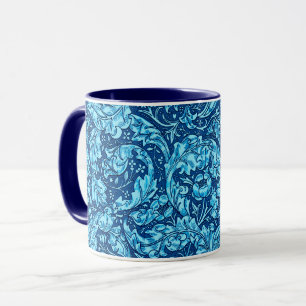 Art Nouveau Acanthus Blätter und Blume, Sky Blue Tasse