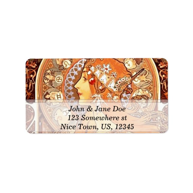 Art Nouveau Adressaufkleber (Vorne)