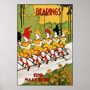 Art Nouveau : Affiche publicitaire Vintage - Roule