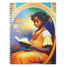 Art Nouveau Afroamerikanerin liest ein Buch