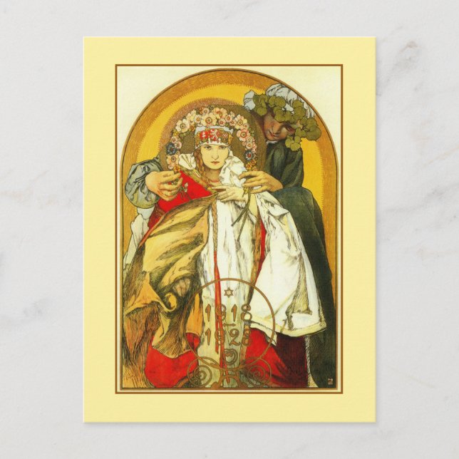 Art Nouveau Alfons Mucha Tschechische Republik Geb Postkarte (Vorderseite)