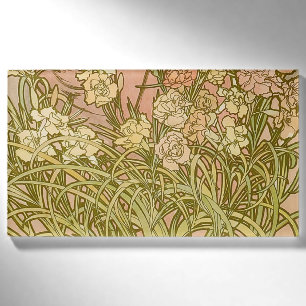 Art Nouveau Alfonse Mucha Blumenzucht Blume Namenschild