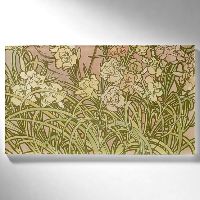 Art Nouveau Alfonse Mucha Blumenzucht Blume Namenschild (Vorderseite)