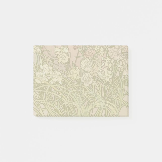 Art Nouveau Alfonse Mucha Blumenzucht Blume Post-it Klebezettel (Vorderseite)