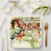 Art nouveau Alphonse Mucha Chrysantheme Herbst