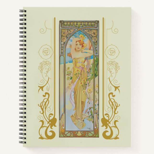 Art Nouveau Alphonse Mucha - Die Helligkeit des Ta Notizbuch (Vorderseite)