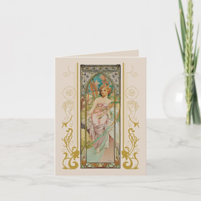 Art Nouveau Alphonse Mucha für jeden Anlass Einladung (Vorderseite)