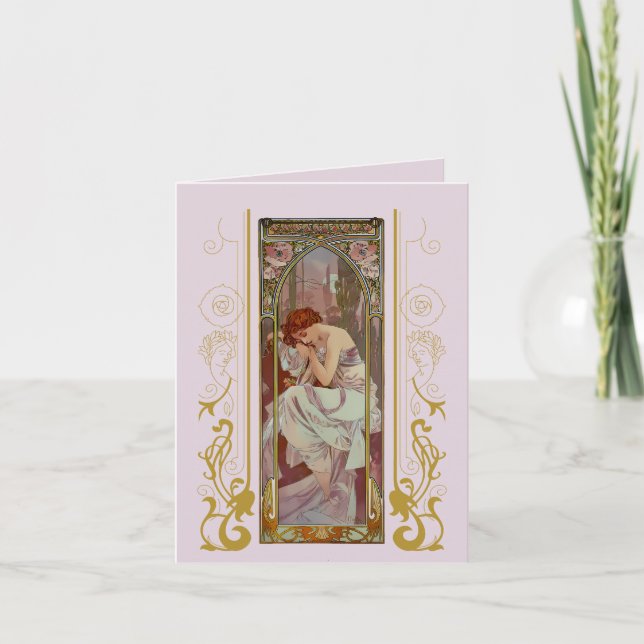 Art Nouveau Alphonse Mucha für jeden Anlass Einladung (Vorderseite)