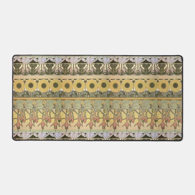Art nouveau alphonse mucha fuschia tournesol flore (Recto)
