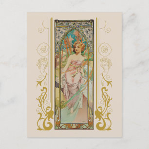 Art Nouveau Alphonse Mucha - Morgen Erwachen  Postkarte
