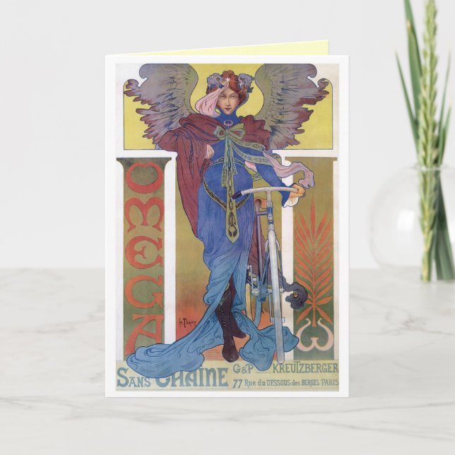Art Nouveau Angel Grußkarten Karte (Vorderseite)