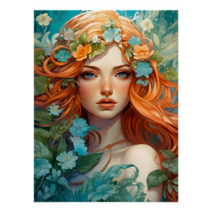 Art Nouveau Aos sí Fairy Poster