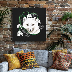 Art Nouveau Arctic White Fox Leinwanddruck