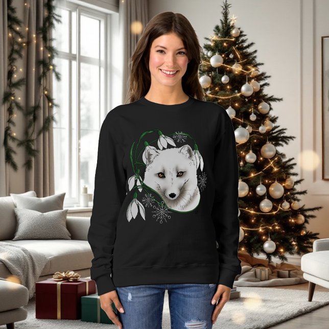 Art Nouveau Arctic White Fox Sweatshirt (Von Creator hochgeladen)