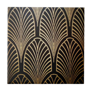 Art nouveau, Art déco, Fächer-Muster, Bronze, Gold Fliese