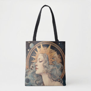 Art Nouveau Art Moon Stars Princess Tasche