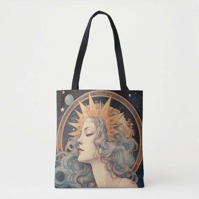 Art Nouveau Art Moon Stars Princess Tasche (Vorderseite)