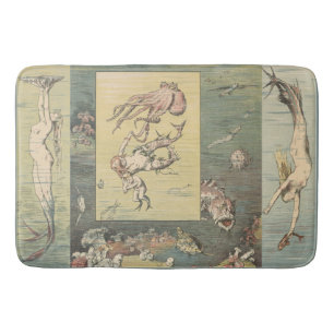 Art Nouveau Atlantis Mermaids #60 Bath Mat Badematte