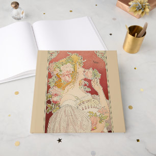 Art Nouveau Belle Époque Dame Rosen Livemont Gästebuch