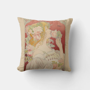 Art Nouveau Belle Époque Dame Rosen Livemont Kissen