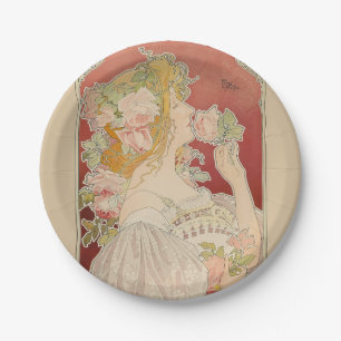 Art Nouveau Belle Époque Dame Rosen Livemont Pappteller