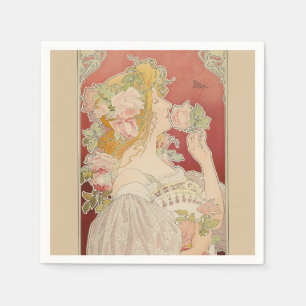 Art Nouveau Belle Époque Dame Rosen Livemont Serviette