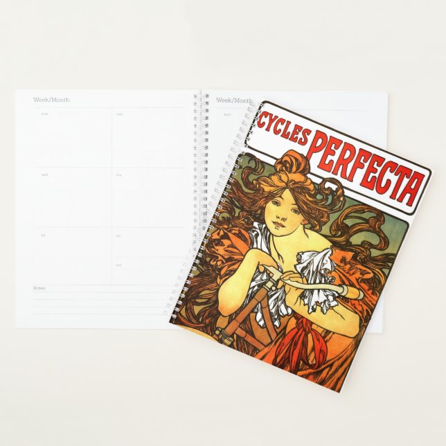Art Nouveau Bicycle Mucha Art Collection Planer (Anzeige)