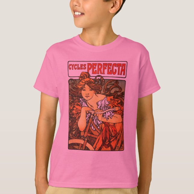 Art Nouveau Bicycle Mucha Art Collection T-Shirt (Vorderseite)