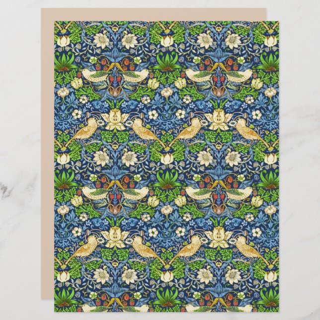 Art Nouveau Bird and Blume TapestPattern (Vorne/Hinten)