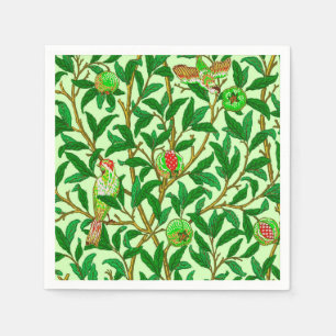 Art Nouveau Bird and Pomegranate, Limes Green Serviette