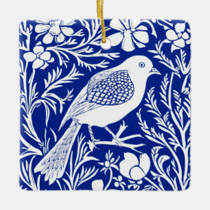 Art Nouveau Bird auf einer Zweigniederlassung mit Keramikornament