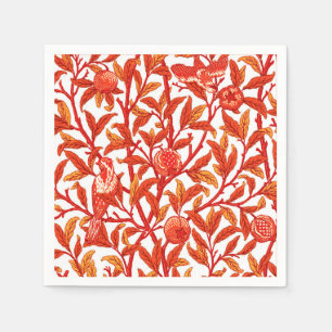 Art Nouveau Bird & Pomegranate, Mandarin Orange Serviette