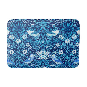 Art Nouveau Bird und Blume Tapestes, Dunkelblau Badematte