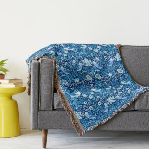 Art Nouveau Bird und Blume Tapestes, Dunkelblau Decke