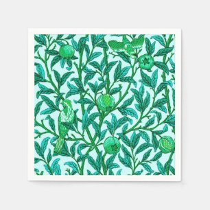 Art Nouveau Bird und Pomegranat, Türkis Serviette
