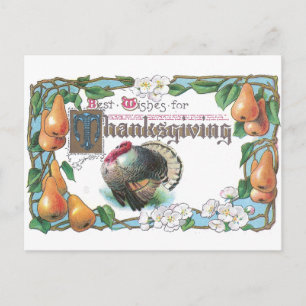 Art Nouveau Birnen & Türkei Feiertagspostkarte