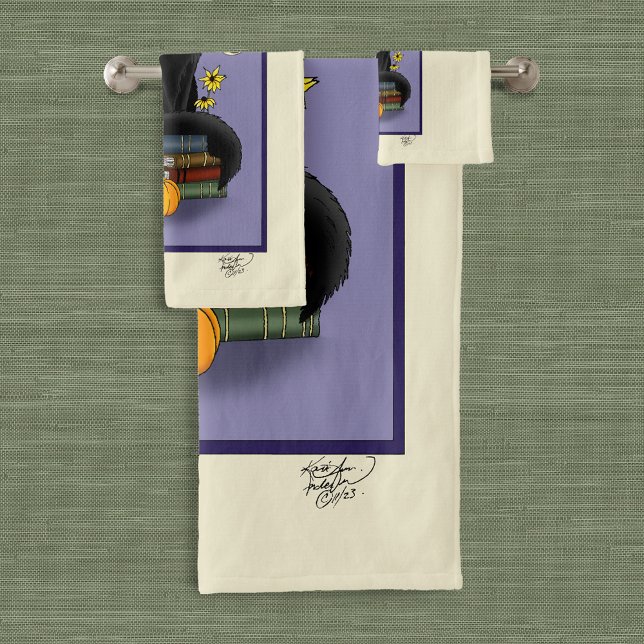 Art Nouveau Black Cat Badhandtuch Set (Von Creator hochgeladen)