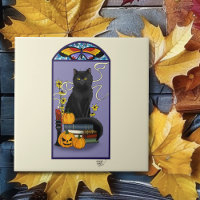 Art Nouveau Black Cat