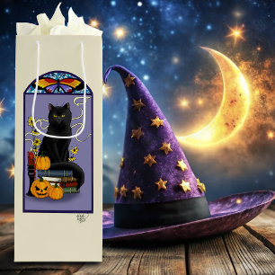 Art Nouveau Black Cat Geschenktüte Für Weinflaschen