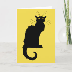 Art Nouveau Black Cat Grußkarte Karte