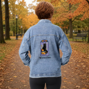 Art Nouveau Black Cat Jeansjacke