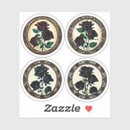 Art Nouveau Black Rose Rote Rose Auswahl #1 Aufkleber